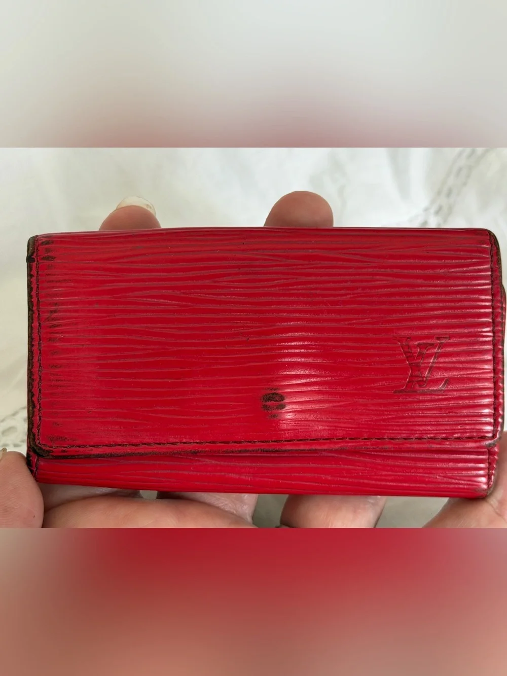 Louis Vuitton Women's Red Epi Key Wallet - Sleek Epi Leather Style
